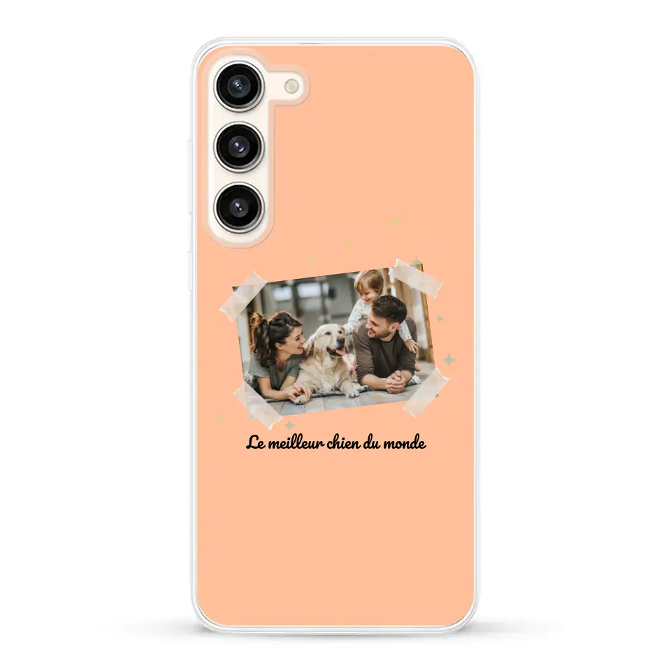 Photo scotchée "le meilleur chien du monde" - Coque de téléphone personnalisée