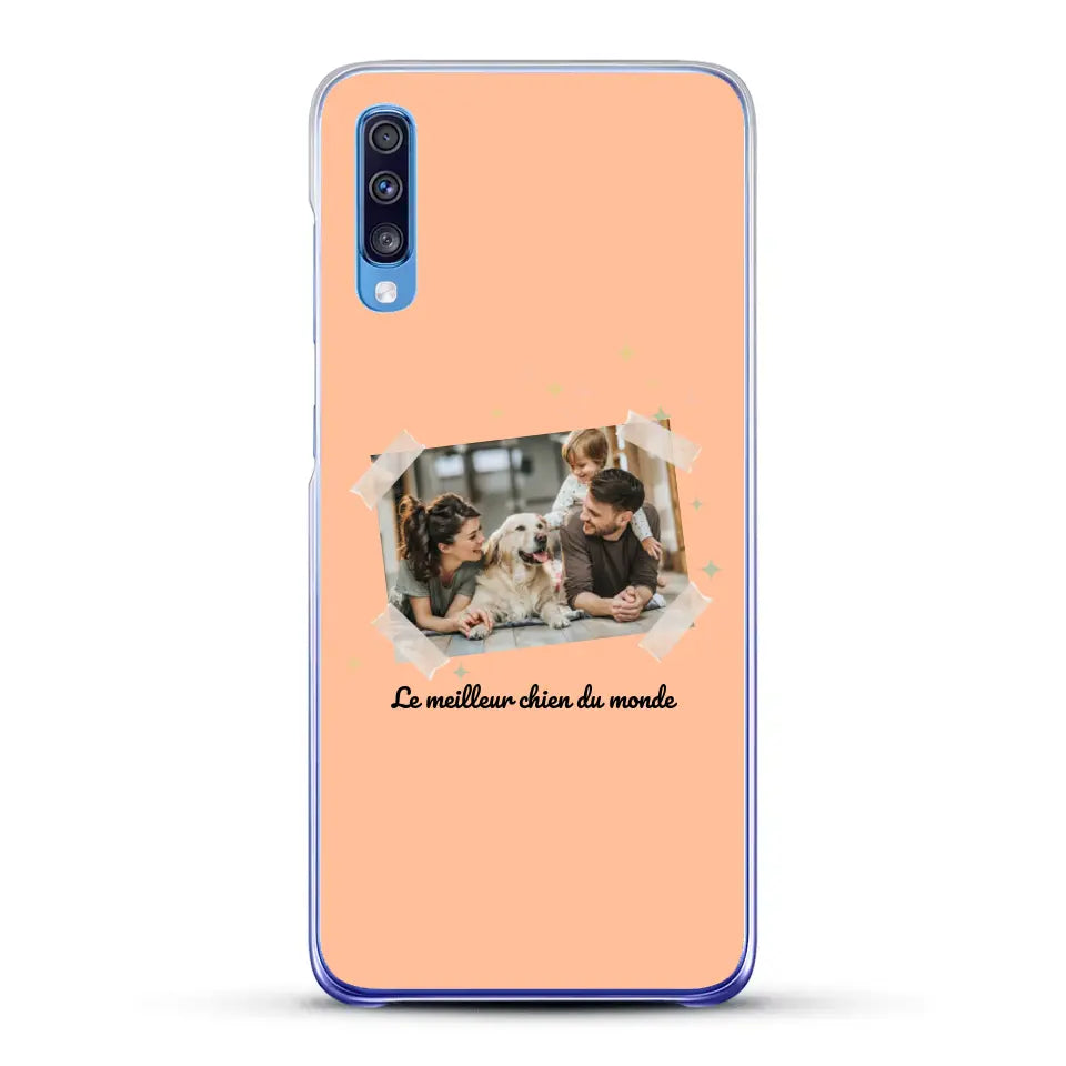 Photo scotchée "le meilleur chien du monde" - Coque de téléphone personnalisée
