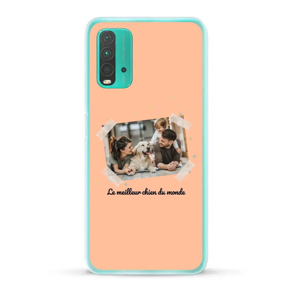 Photo scotchée "le meilleur chien du monde" - Coque de téléphone personnalisée