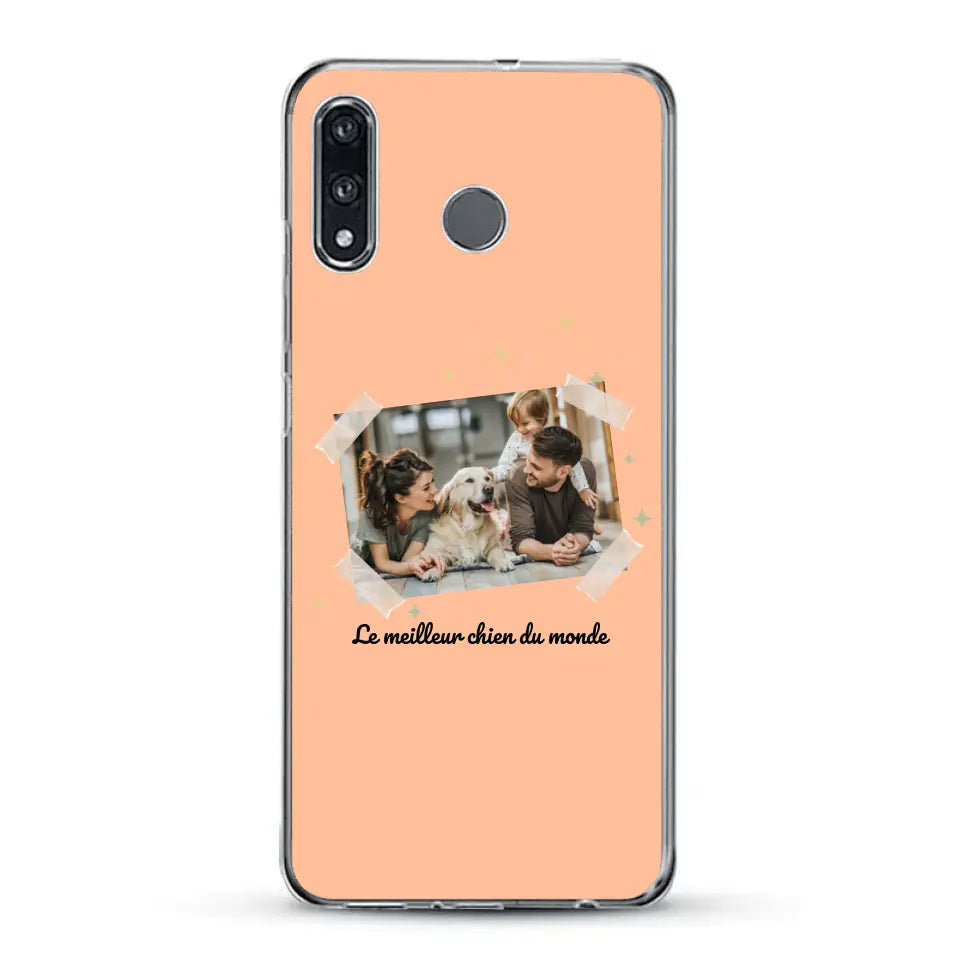 Photo scotchée "le meilleur chien du monde" - Coque de téléphone personnalisée