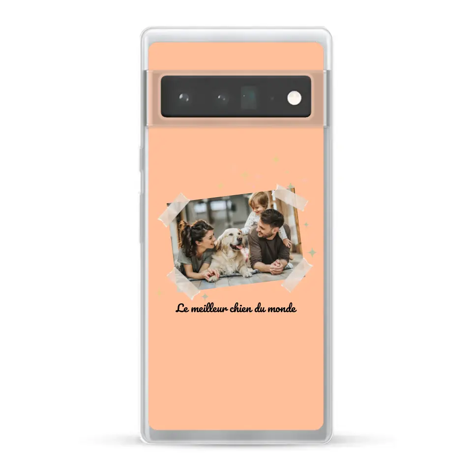 Photo scotchée "le meilleur chien du monde" - Coque de téléphone personnalisée