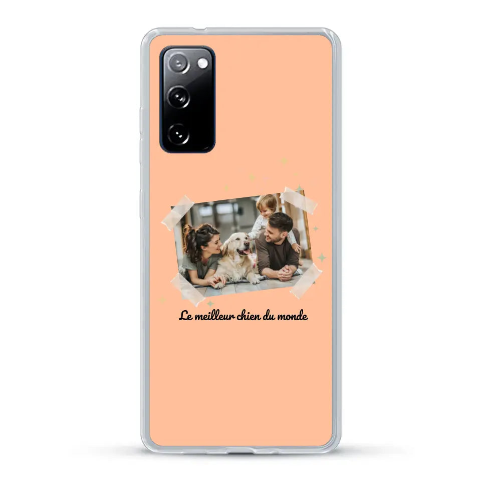 Photo scotchée "le meilleur chien du monde" - Coque de téléphone personnalisée
