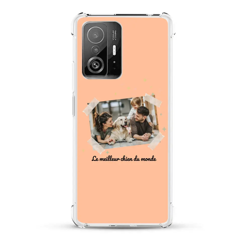 Photo scotchée "le meilleur chien du monde" - Coque de téléphone personnalisée