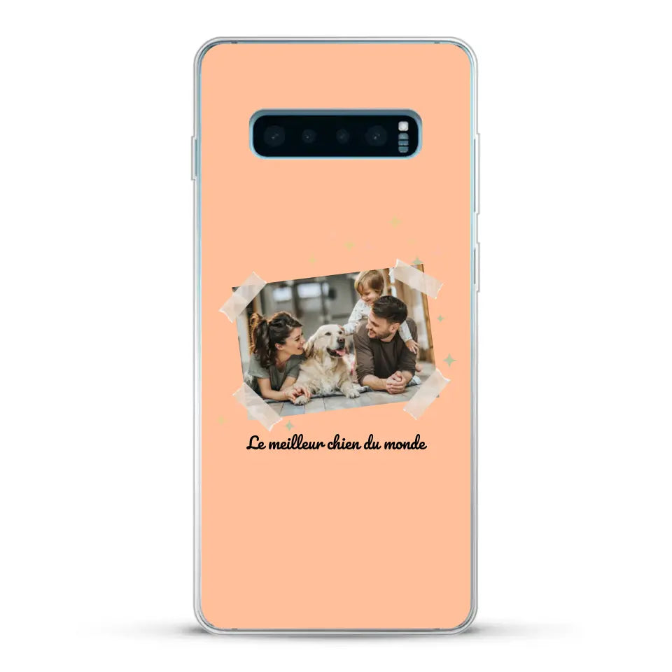 Photo scotchée "le meilleur chien du monde" - Coque de téléphone personnalisée