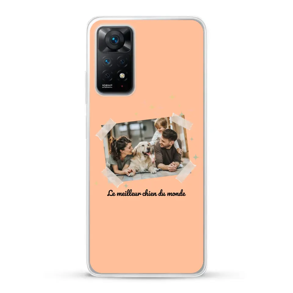 Photo scotchée "le meilleur chien du monde" - Coque de téléphone personnalisée