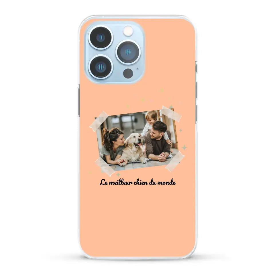 Photo scotchée "le meilleur chien du monde" - Coque de téléphone personnalisée