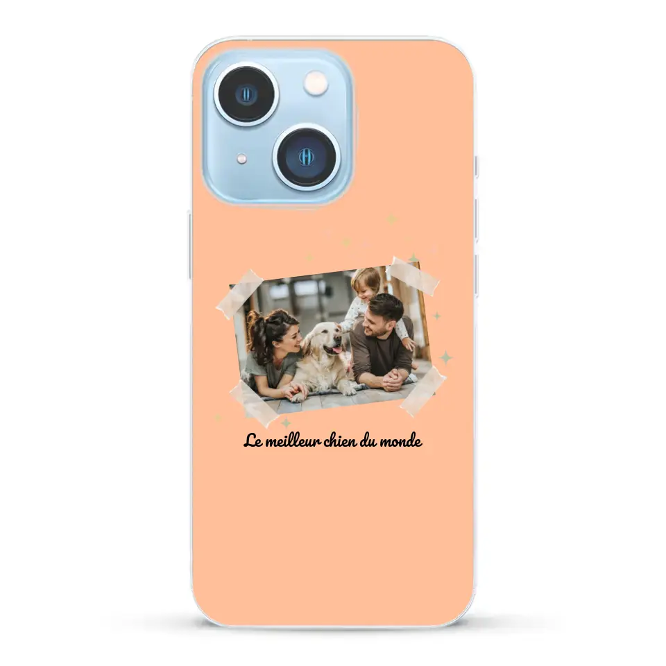 Photo scotchée "le meilleur chien du monde" - Coque de téléphone personnalisée