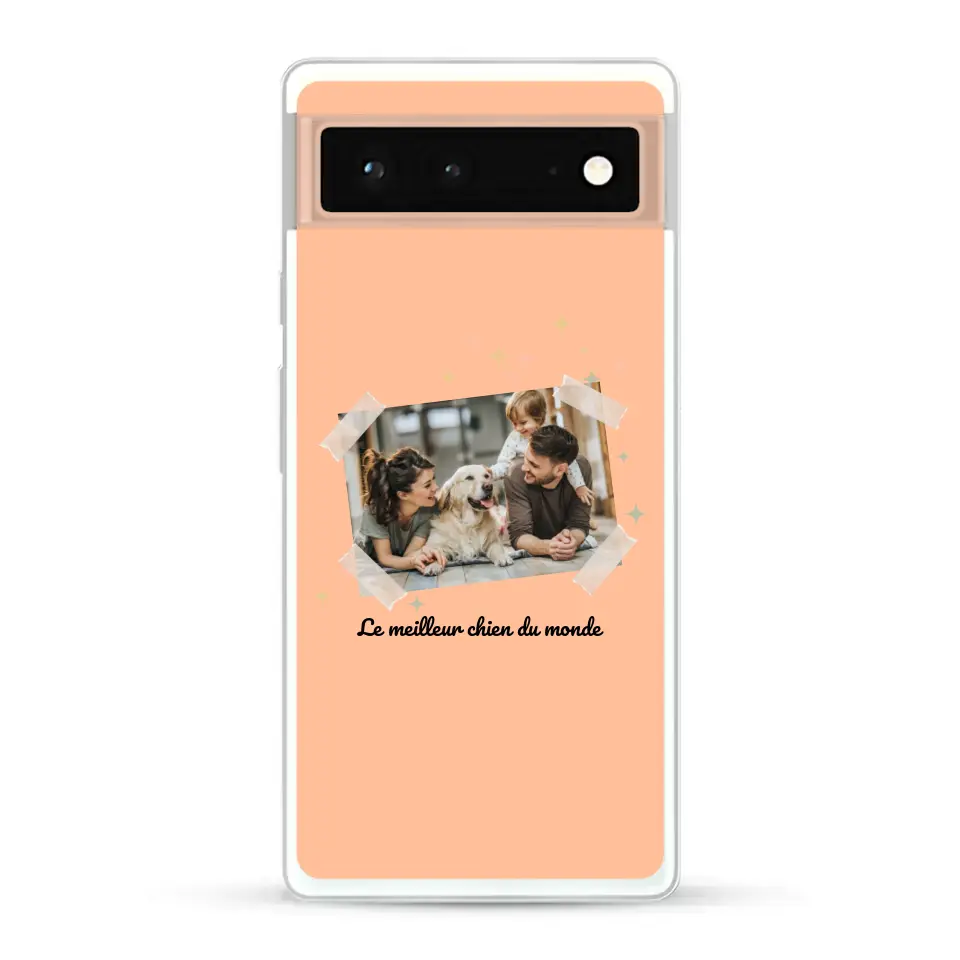 Photo scotchée "le meilleur chien du monde" - Coque de téléphone personnalisée