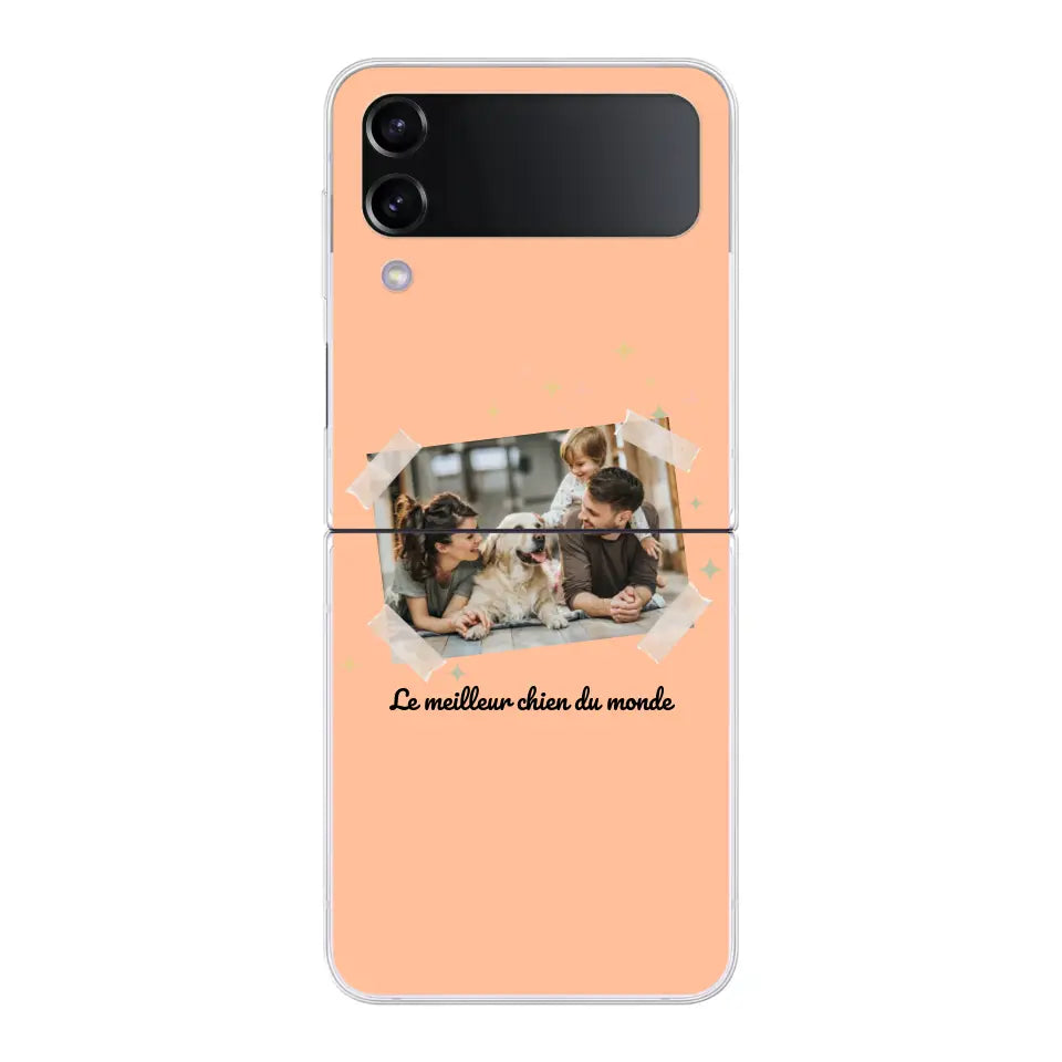 Photo scotchée "le meilleur chien du monde" - Coque de téléphone personnalisée