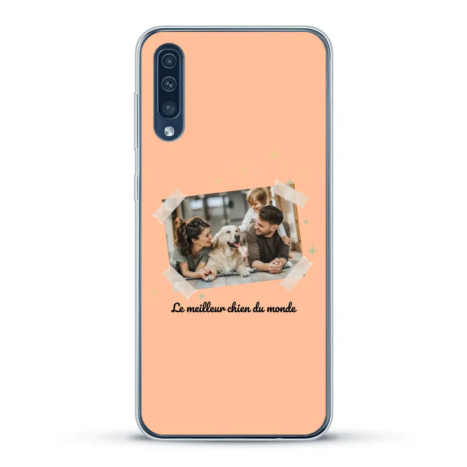 Photo scotchée "le meilleur chien du monde" - Coque de téléphone personnalisée