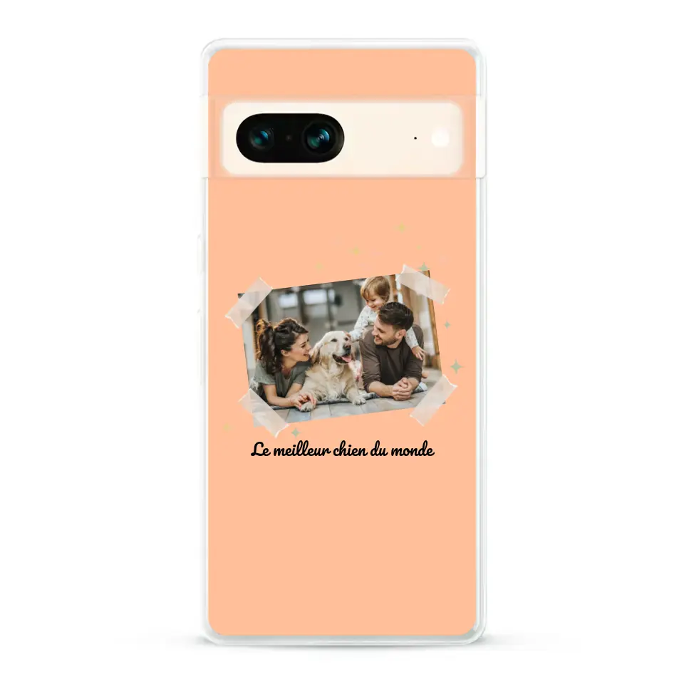 Photo scotchée "le meilleur chien du monde" - Coque de téléphone personnalisée
