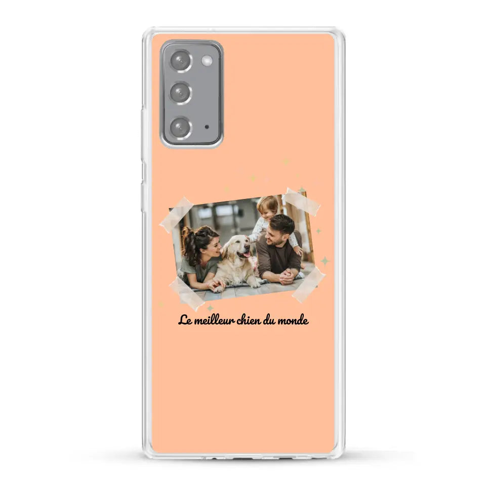 Photo scotchée "le meilleur chien du monde" - Coque de téléphone personnalisée