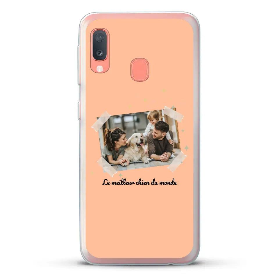 Photo scotchée "le meilleur chien du monde" - Coque de téléphone personnalisée