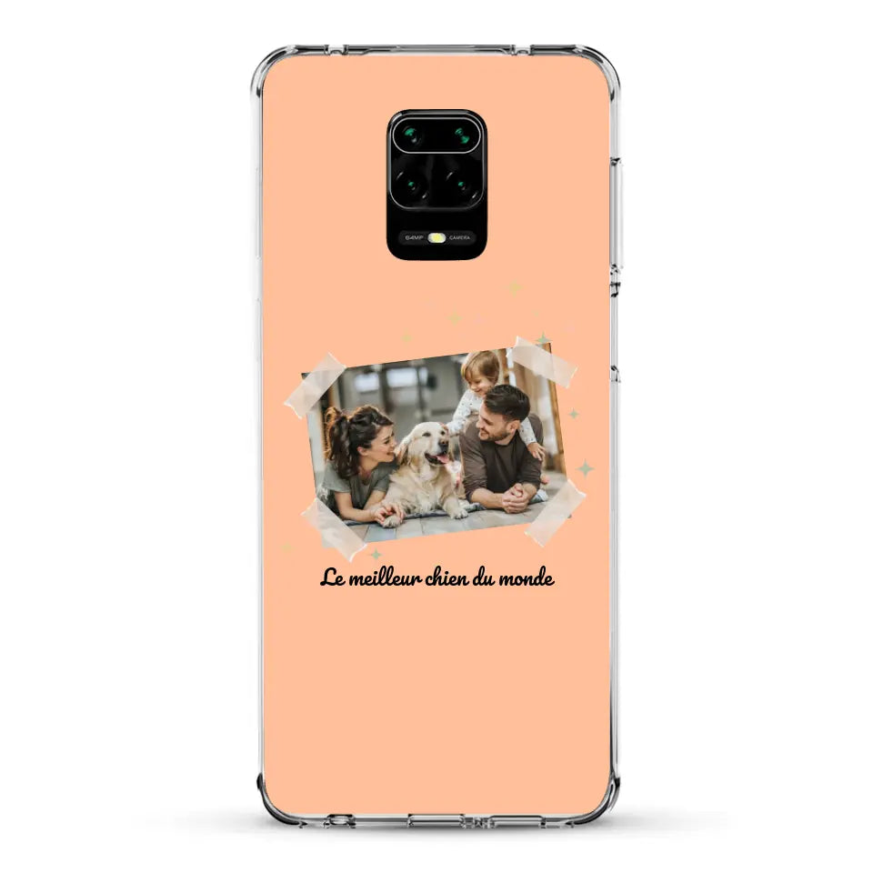 Photo scotchée "le meilleur chien du monde" - Coque de téléphone personnalisée