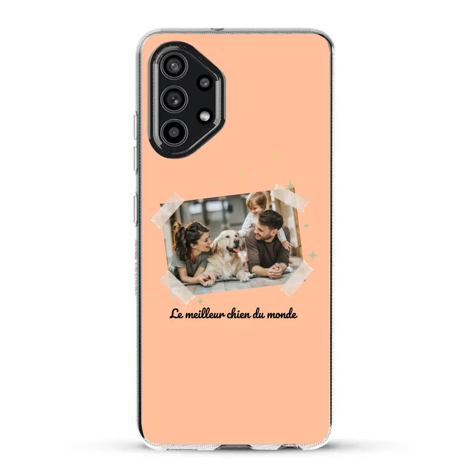 Photo scotchée "le meilleur chien du monde" - Coque de téléphone personnalisée