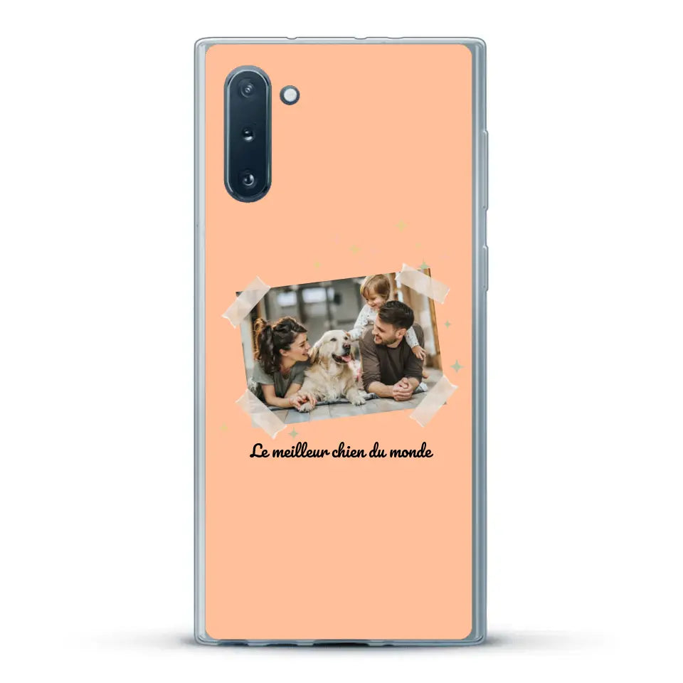 Photo scotchée "le meilleur chien du monde" - Coque de téléphone personnalisée