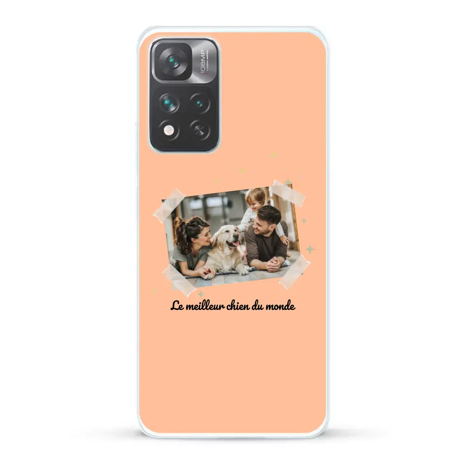 Photo scotchée "le meilleur chien du monde" - Coque de téléphone personnalisée