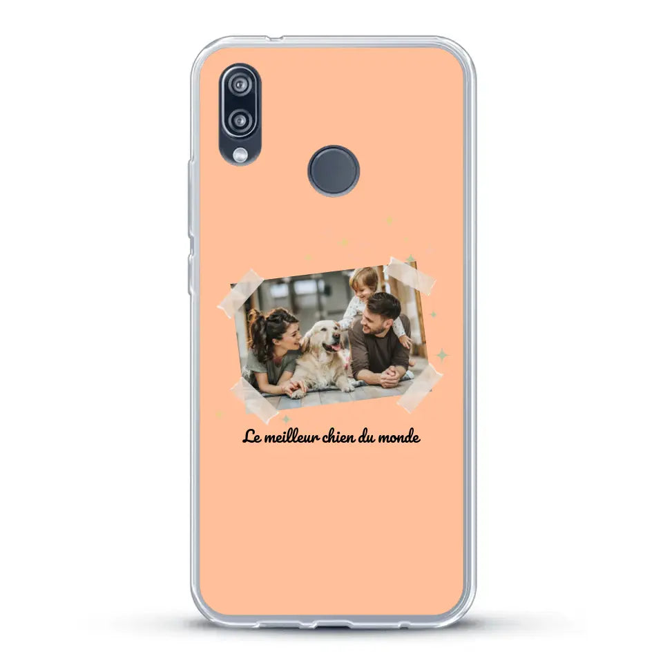 Photo scotchée "le meilleur chien du monde" - Coque de téléphone personnalisée