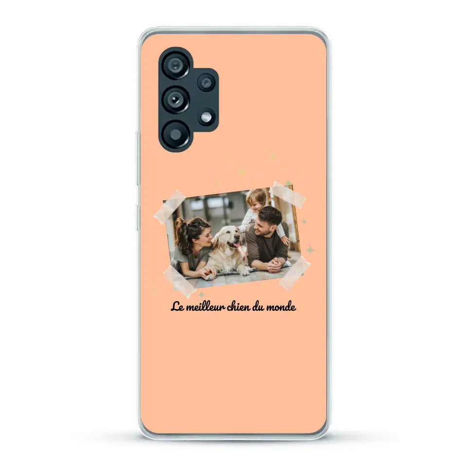 Photo scotchée "le meilleur chien du monde" - Coque de téléphone personnalisée