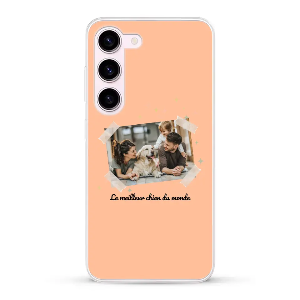 Photo scotchée "le meilleur chien du monde" - Coque de téléphone personnalisée