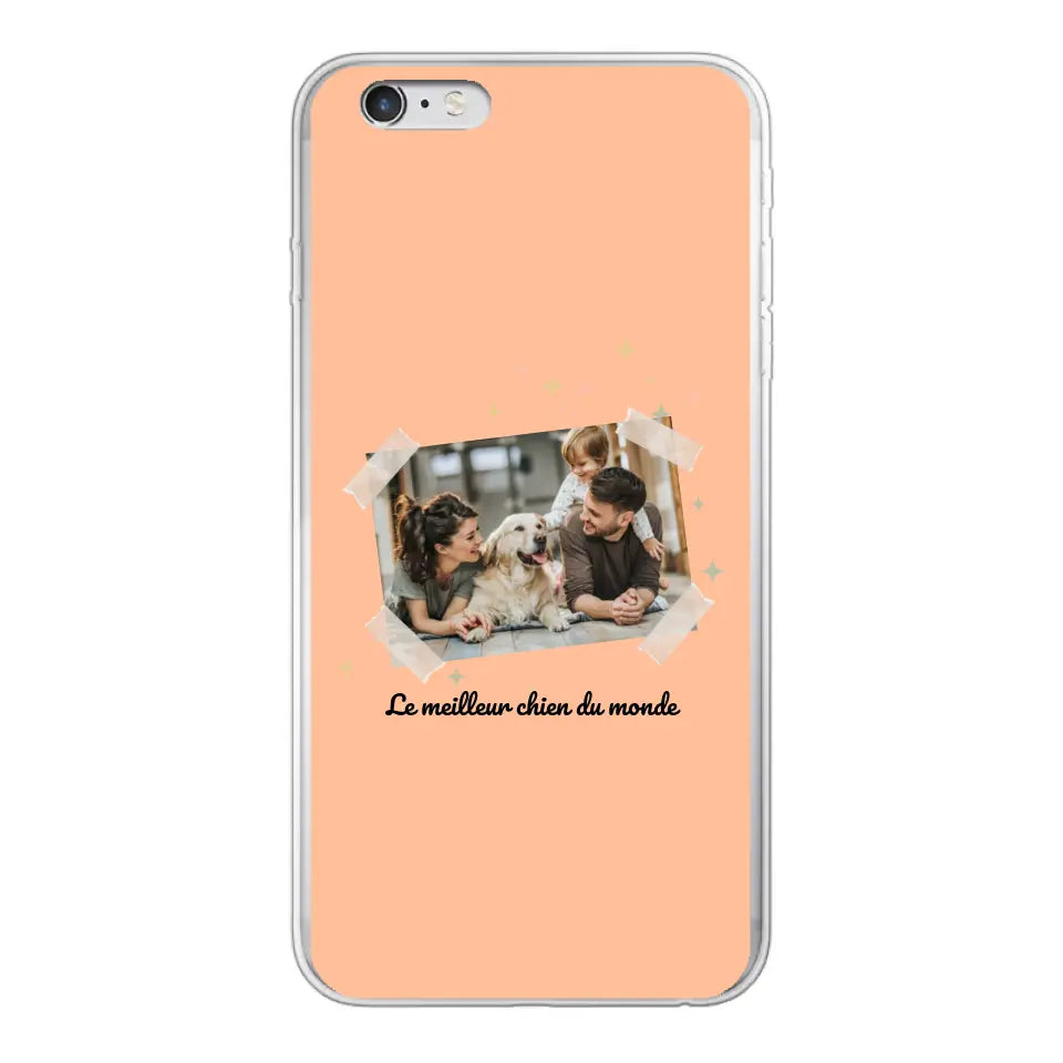 Photo scotchée "le meilleur chien du monde" - Coque de téléphone personnalisée