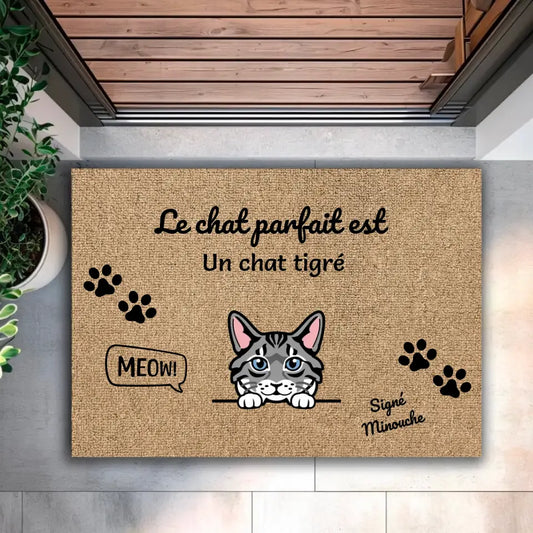 Le chat parfait est - Paillasson personnalisé