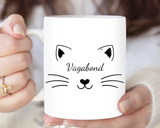 Visage de chat avec prénom - Mug Personnalisé