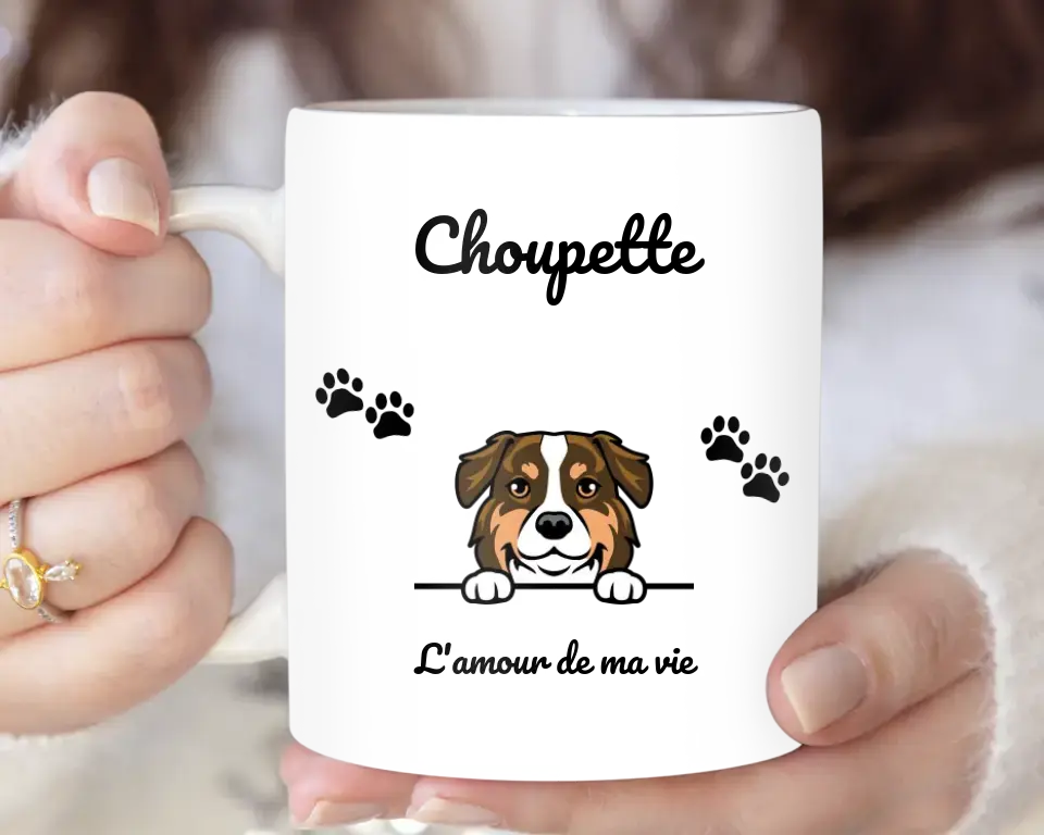 Prénom animal et texte libre - Mug Personnalisé