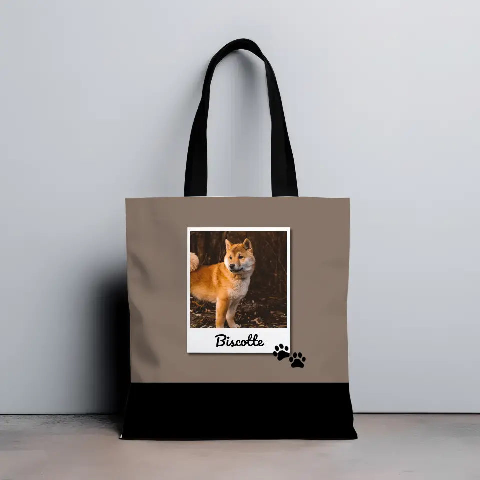 Carré photo polaroid noir et blanc - Totebag Personnalisé