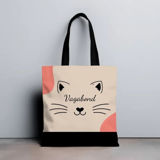 Visage de chat avec prénom - Totebag Personnalisé