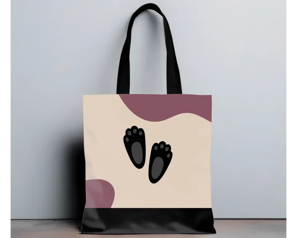 Visage de lapin avec prénom - Totebag Personnalisé