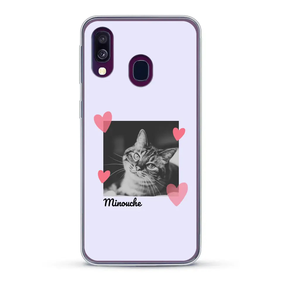 Photo carré avec coeurs - Coque de téléphone personnalisée