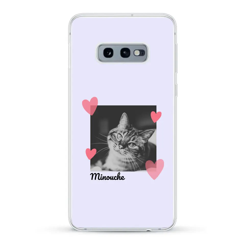 Photo carré avec coeurs - Coque de téléphone personnalisée