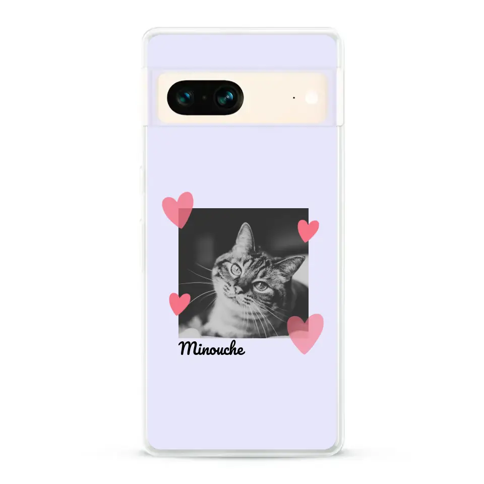 Photo carré avec coeurs - Coque de téléphone personnalisée