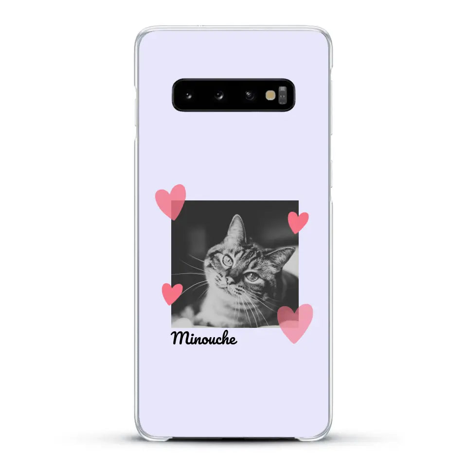 Photo carré avec coeurs - Coque de téléphone personnalisée