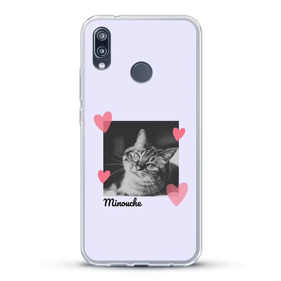 Photo carré avec coeurs - Coque de téléphone personnalisée