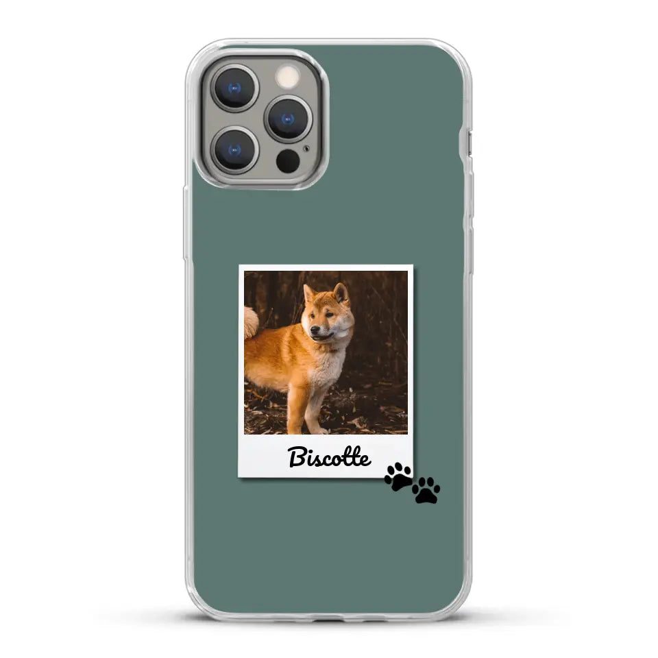 Photo polaroid avec prénom - Coque de téléphone personnalisée