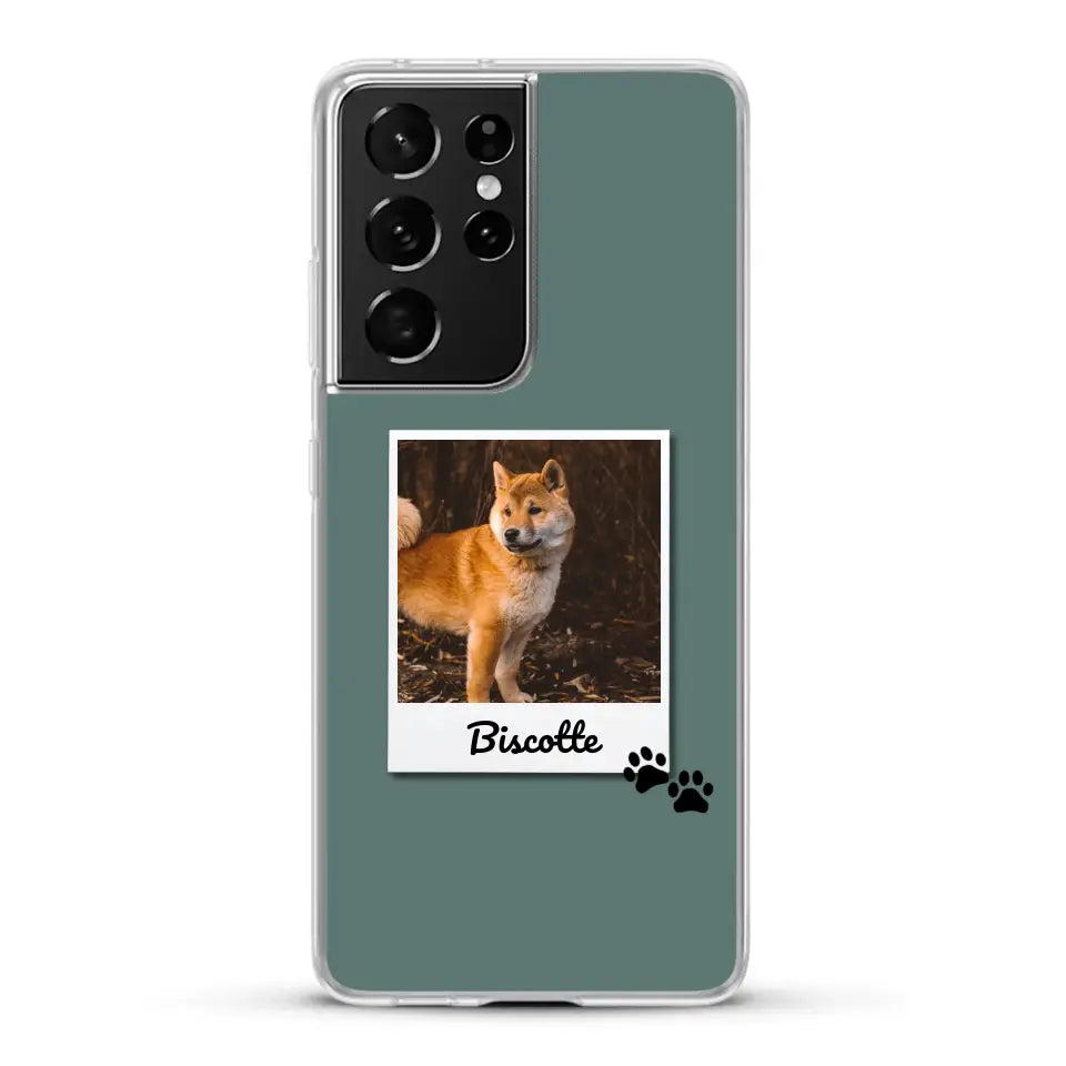 Photo polaroid avec prénom - Coque de téléphone personnalisée