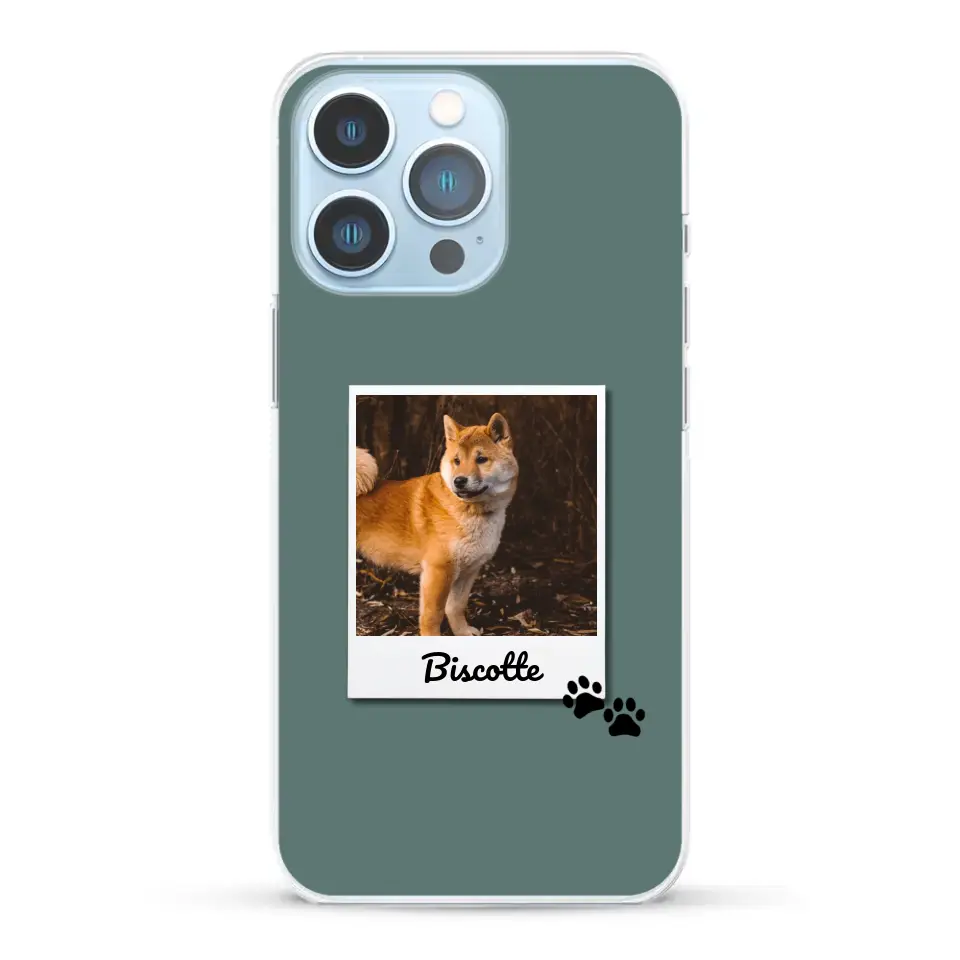 Photo polaroid avec prénom - Coque de téléphone personnalisée