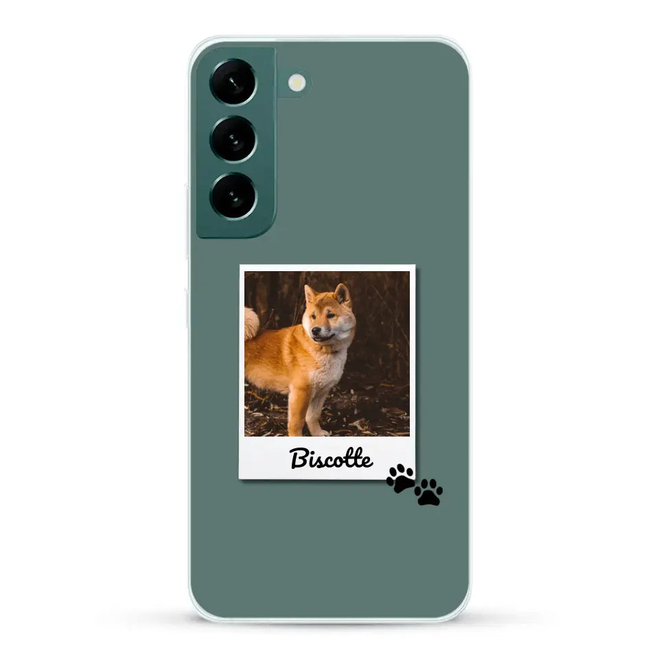 Photo polaroid avec prénom - Coque de téléphone personnalisée