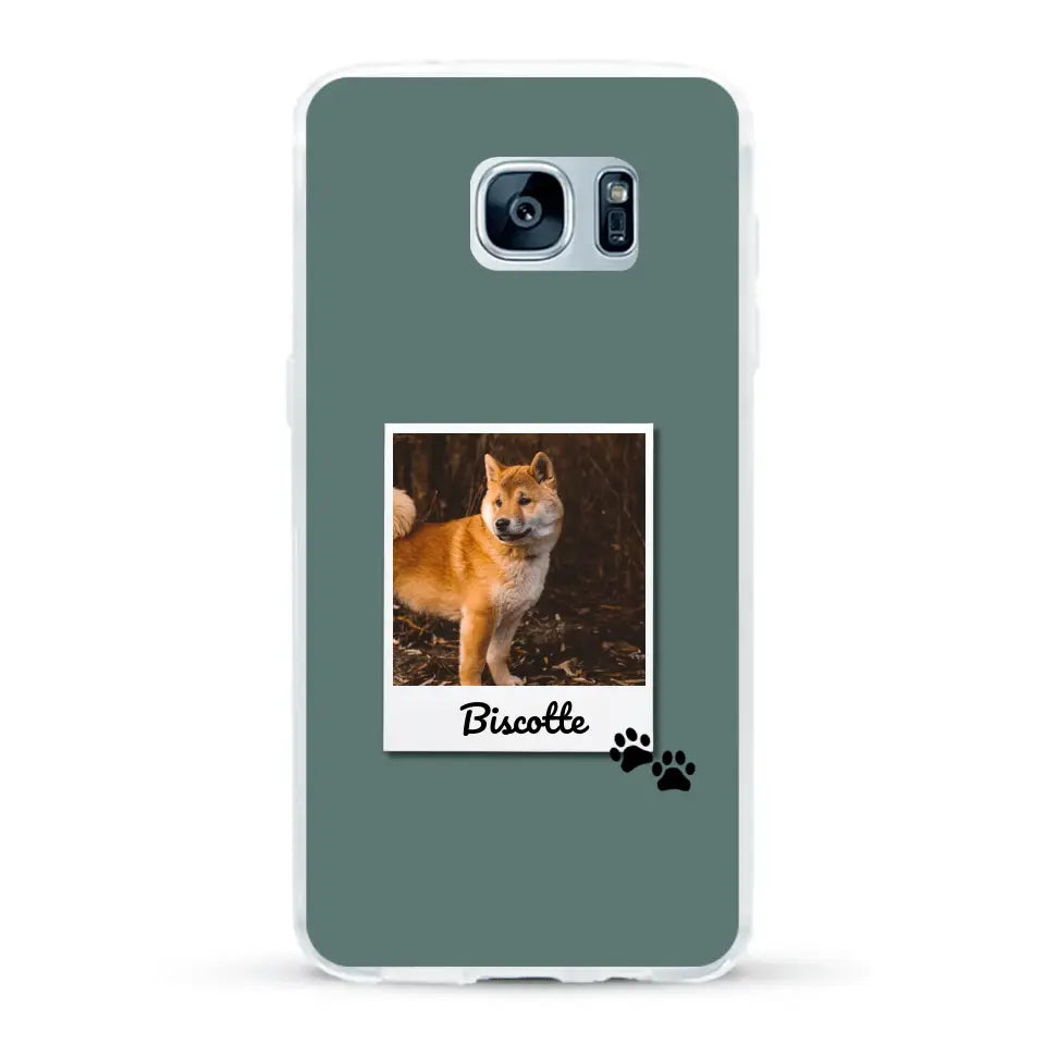 Photo polaroid avec prénom - Coque de téléphone personnalisée