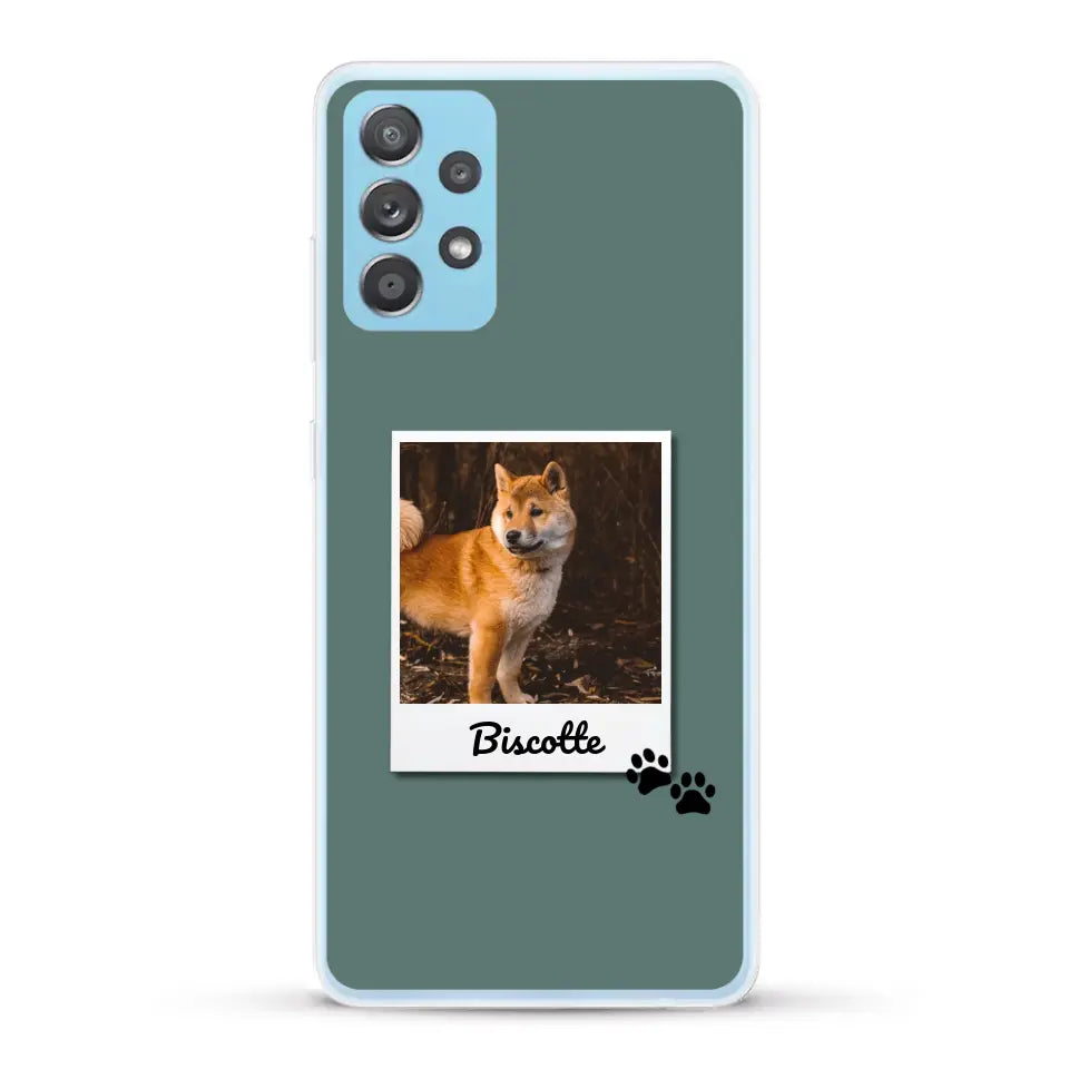 Photo polaroid avec prénom - Coque de téléphone personnalisée