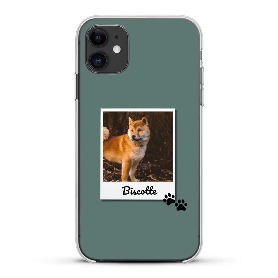 Photo polaroid avec prénom - Coque de téléphone personnalisée