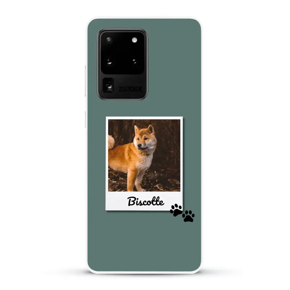 Photo polaroid avec prénom - Coque de téléphone personnalisée