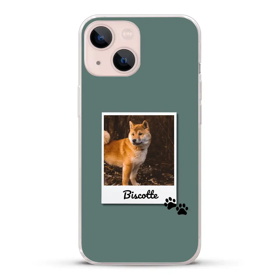 Photo polaroid avec prénom - Coque de téléphone personnalisée