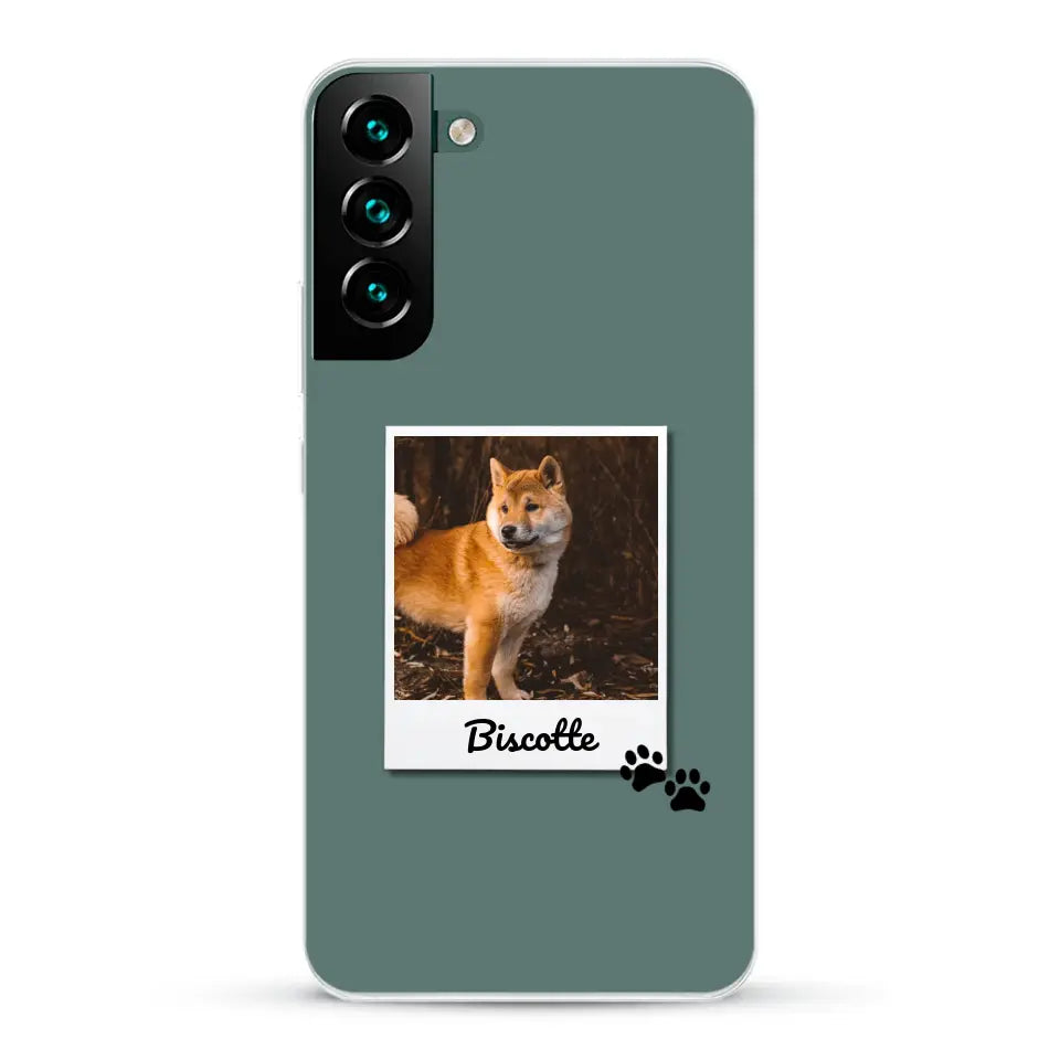 Photo polaroid avec prénom - Coque de téléphone personnalisée