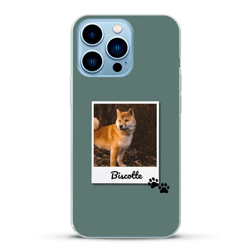 Photo polaroid avec prénom - Coque de téléphone personnalisée