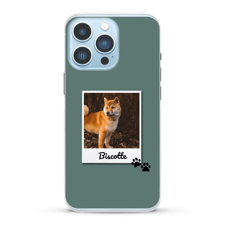 Photo polaroid avec prénom - Coque de téléphone personnalisée