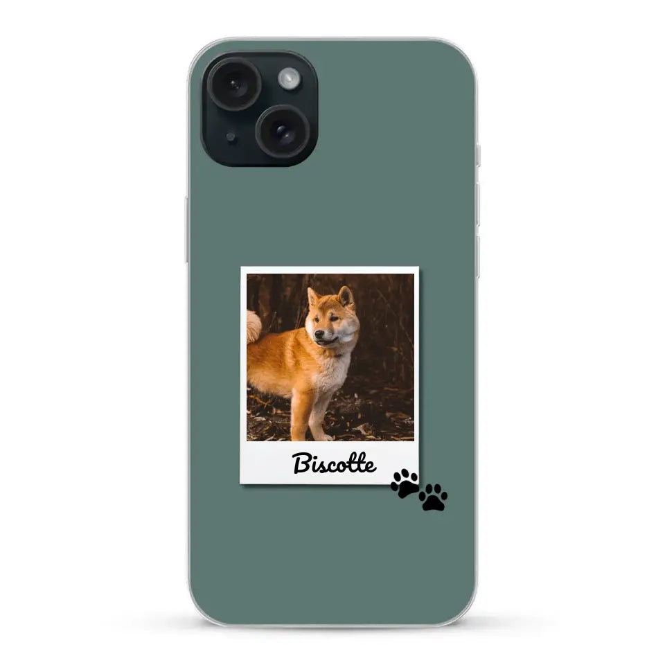 Photo polaroid avec prénom - Coque de téléphone personnalisée