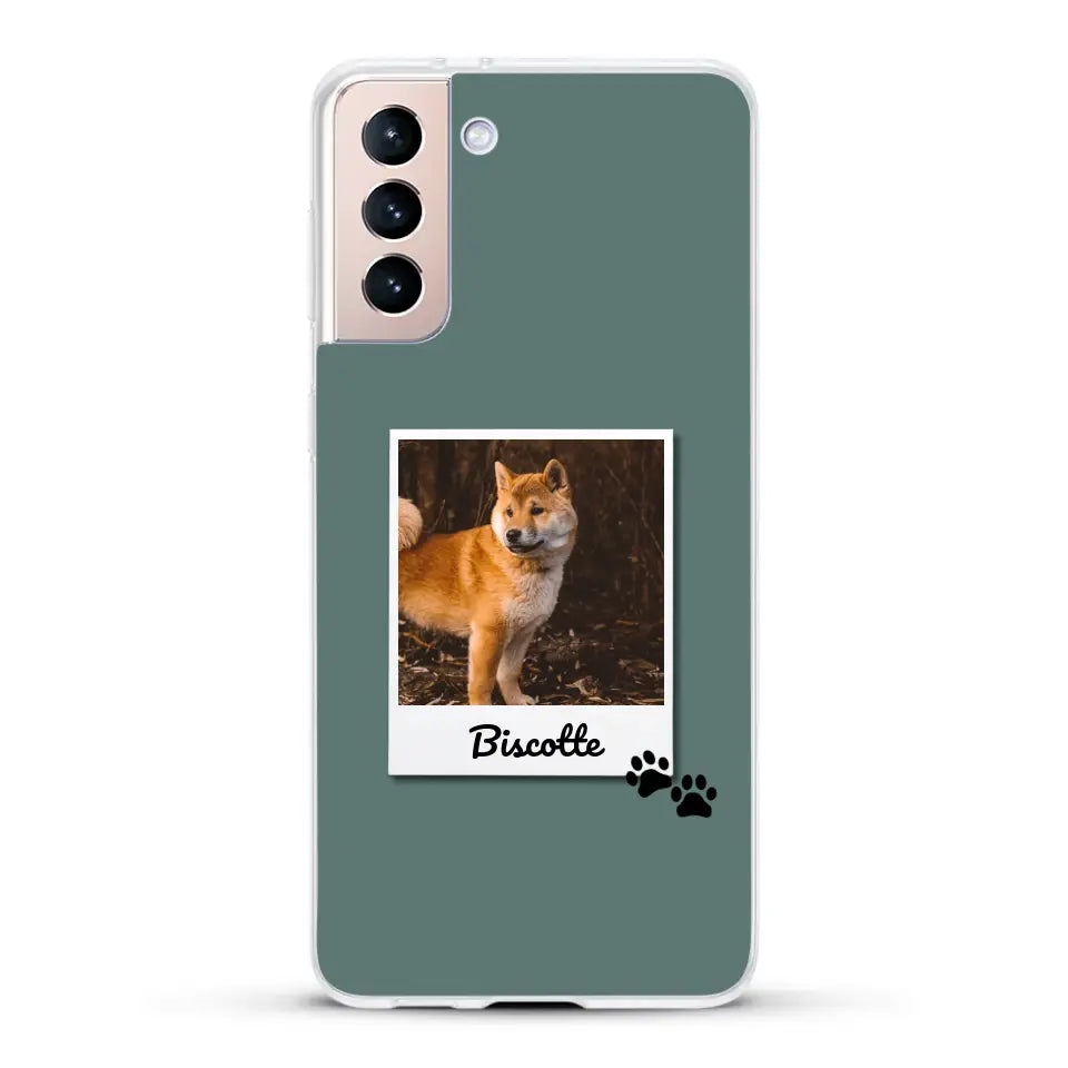 Photo polaroid avec prénom - Coque de téléphone personnalisée